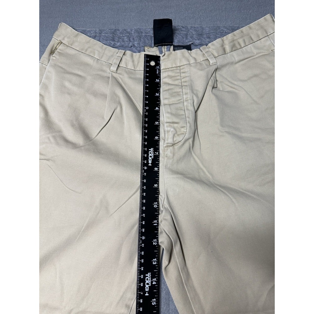 Armani Exchange Chino Trousers Mens 33 Pleated Button Fly Tapered 3YZP02 ZND8Z - Picture 3 of 16